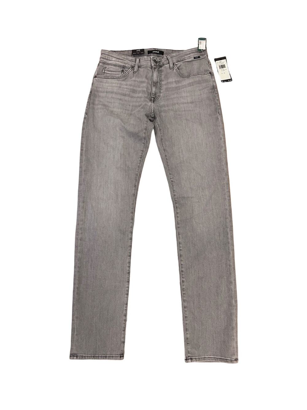 Mavi Jake Slim Leg Jeans 33x36 Light Grey Brushed Williamsburg Stretch NWT